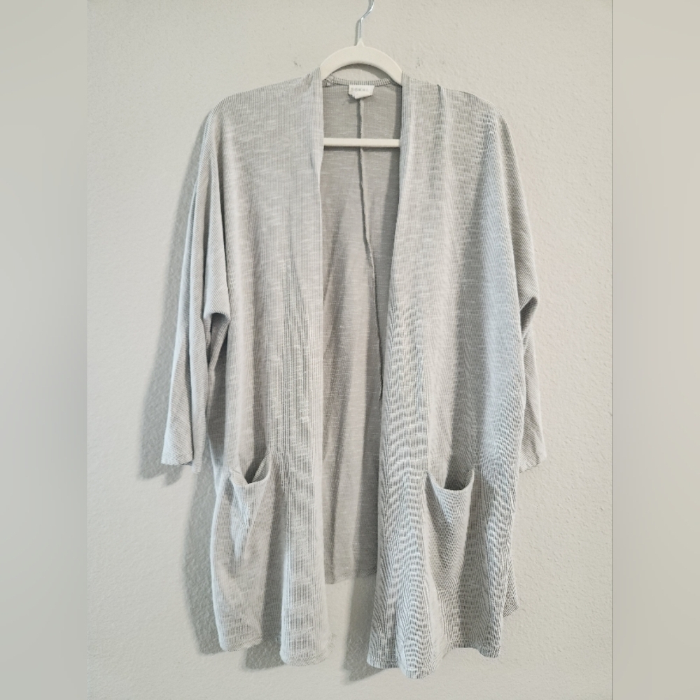 Donni Women’s open long cardigan light grey size OSFA